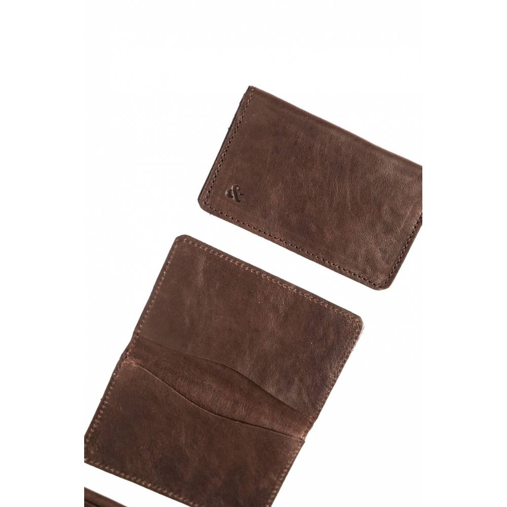 Slide Swing TARJETERO TRIPLE DE PIEL MARRÓN CUERO VIEJO thumbnail 3