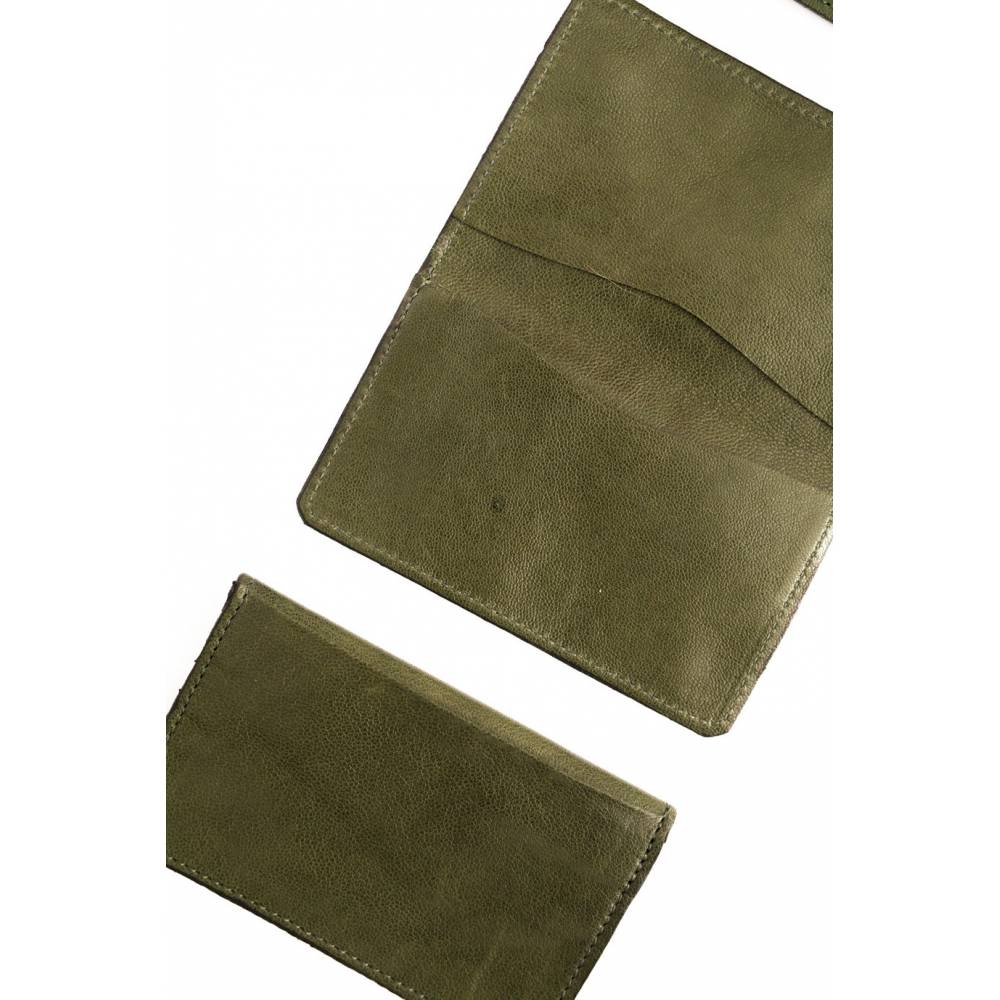 Slide Swing TARJETERO TRIPLE DE PIEL VERDE BOTELLA thumbnail 3